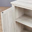 Meuble de rangement d'appoint autoportant, buffet en MDF, portes sculptées en miroir acrylique, étagère réglable, grand plateau, sangles anti-basculement, montage facile pour salon, entrée ou cuisine