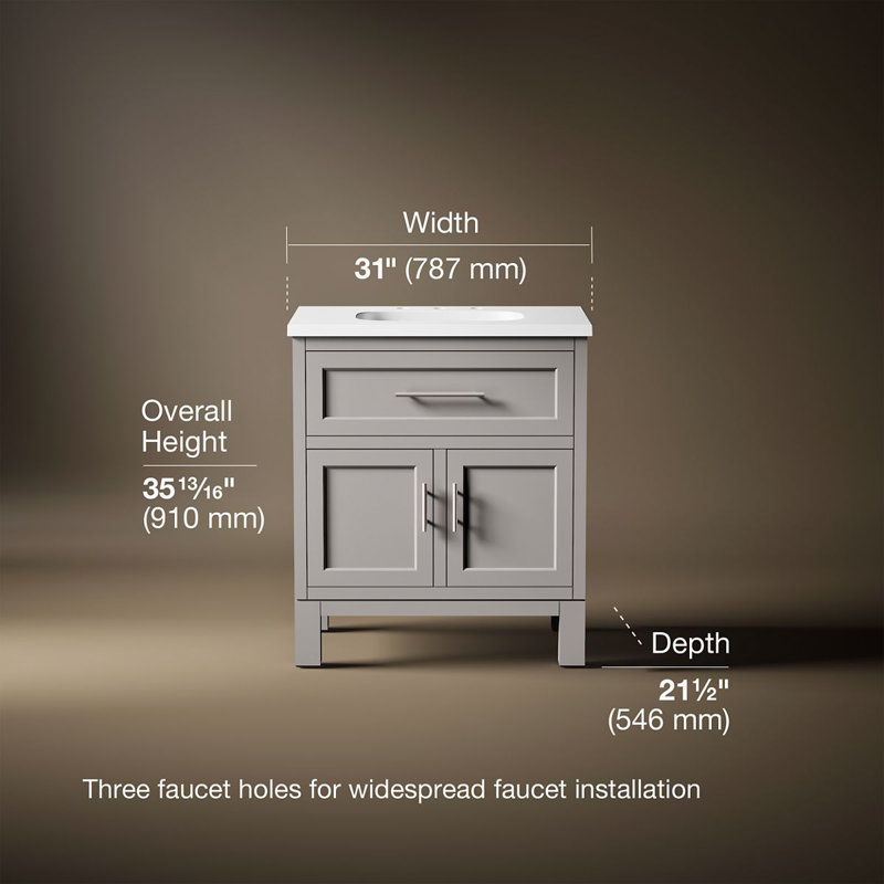 Quo 31" Single Bathroom Vanity Set, Mohair Gray