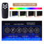 Electric Fireplace Black Glass with 12 Flame Colors