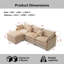 Canapé modulaire de 105 po en tissu de chenille rembourré doux, canapé 3 places avec repose-pieds en L