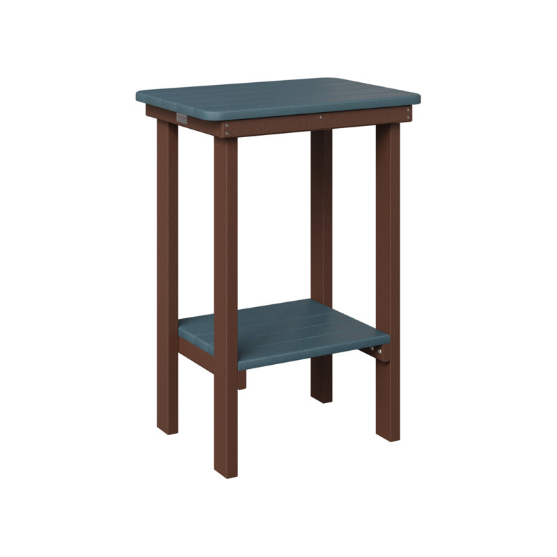 Berlin Gardens Rectangular End Counter Table, Slate, Chocolate Brown