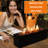 Large Rectangle Tabletop Firepit Concrete Tabletop Fireplace-122807106