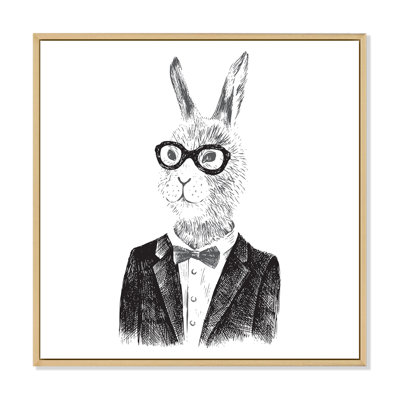 Dressed Up Bunny Boy In Hipster Style - peinture sur toile
