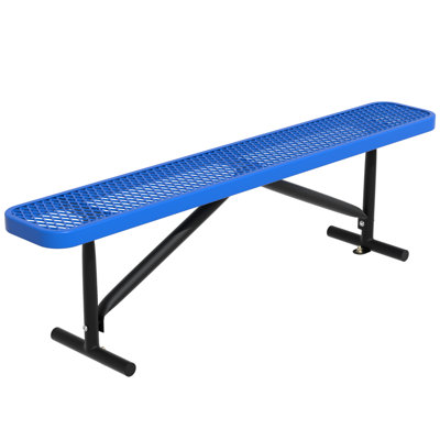 Outdoor Thermoplastic-Coated Park Bench, Heavy Duty Metal Garden Bench, Commercial Bench, Weatherproof
