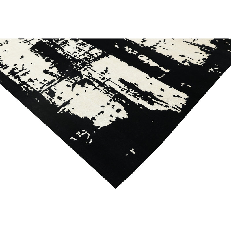 Handmade Silk and Wool Area Rug, Rectangle 5' x 8'