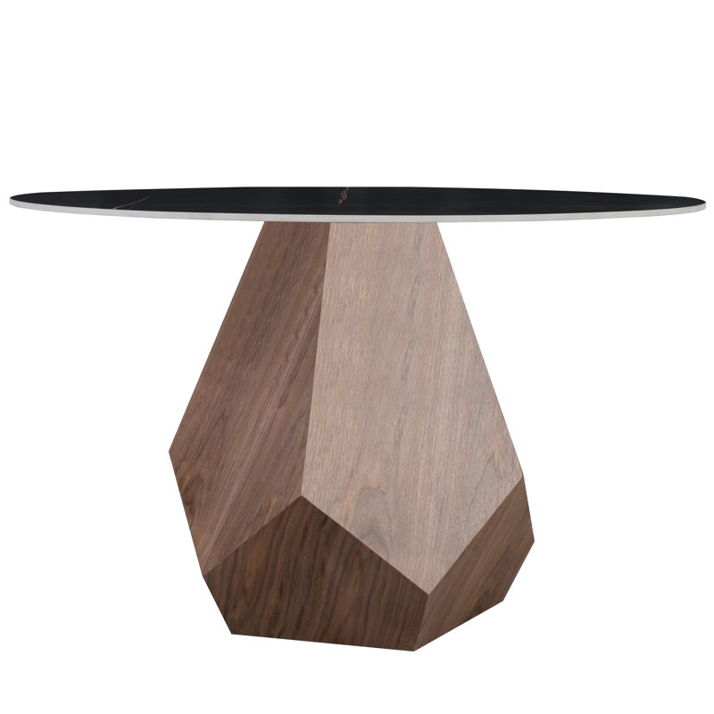 Table de salle à manger Gwinn, Pierre frittée noire