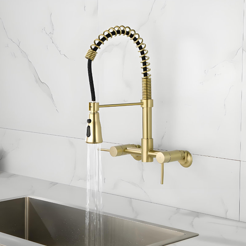 Dilon Pull Down Kitchen Faucet, Gold