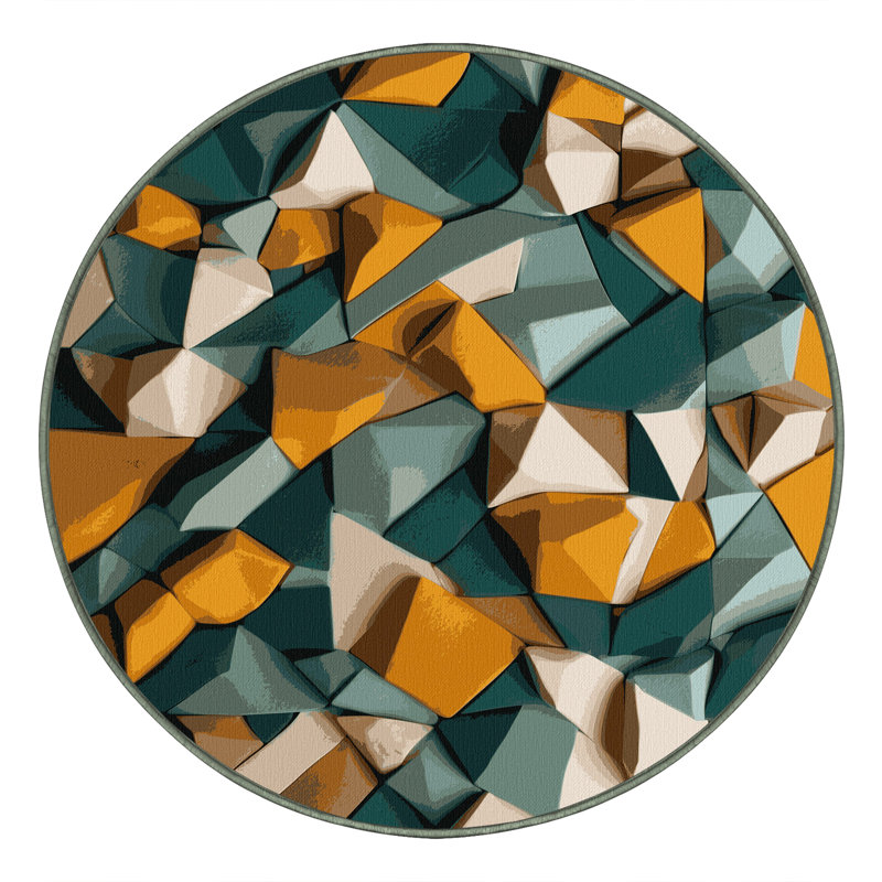 Digital Dunescape Rug, Round 3'