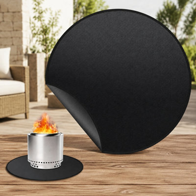 Round 36‑Inch Double‑Sided Fireproof Stove Mat for Outdoor Deck Protection
