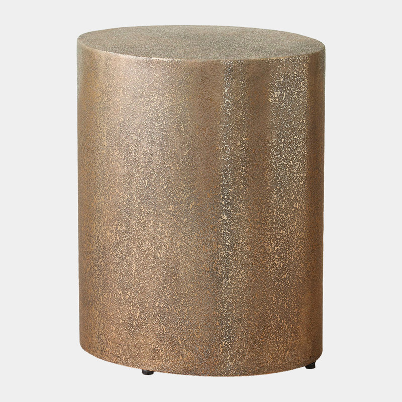 Texture End Table, Antique Brass, 15" H x 14" W x 12" D