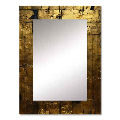 Golden Passage Of Time - Geometric Large Mirror, Modern Unique Wall Mirror Decor, Printed Metal Art