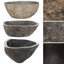 Zetta vidaXL Bathroom Basin, Vessel Sink, Easy Assembly, River Stone-1451414726