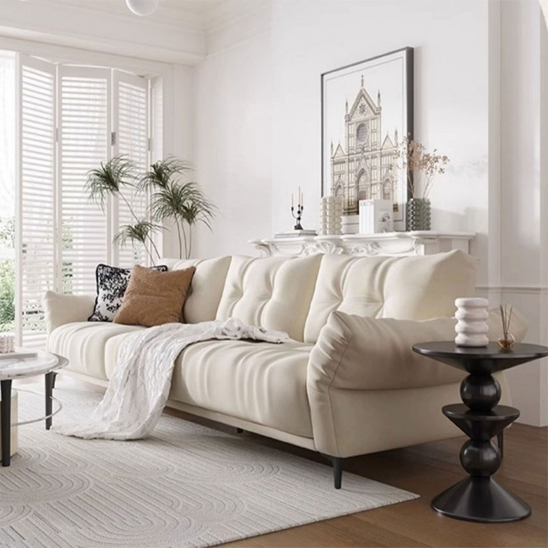 Coussin modulaire 118,11 po en polyester blanc, 32.28"H*118.11"L*39.37"W