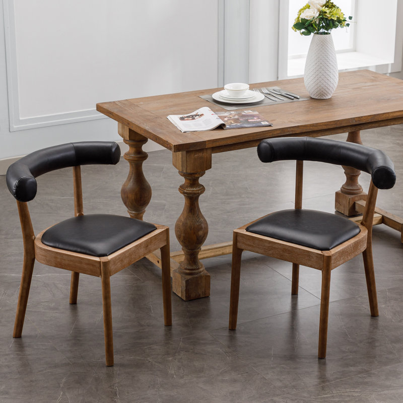 Janosh Solid Back Side Chair, Black