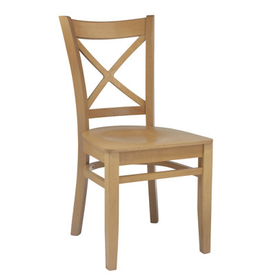 Chaise d'appoint en bois massif à dossier croisé Wanamaker