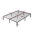 Structure de lit plateforme grand en métal, lattes robustes avec support central