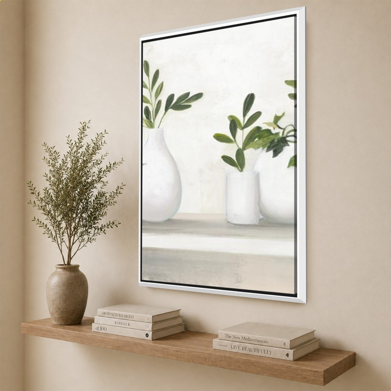 «Plant Life» par Julia Purinton, impression sur toile, H 64 po x l 44 po, Blanc