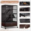 Cage de luxe 60 po à deux étages pour petits animaux avec roulettes et compartiment de rangement-1274750976-1274750983