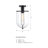 Bachani 10 in. Matte Black Transitional Semi-Flush Mount with Clear Glass Shade for Hallways