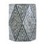 16 x 14 x 18 po, tabourets de jardin hexagonaux, table d'appoint unique Capiz, noir / blanc