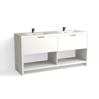 Vista 72" W Freestanding Double Bathroom Vanity