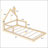 Charming Wood Floor Bed With House-Shaped Headboard, Durable And Stylish For Modern Bedrooms-1522437424-1522437439