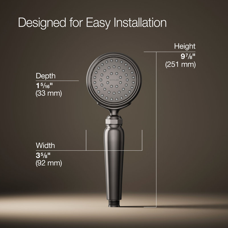 Artifacts Full/Standard Handheld Shower Head with Katalyst Air Induction Spray, Vibrant Titanium, 1.75 GPM