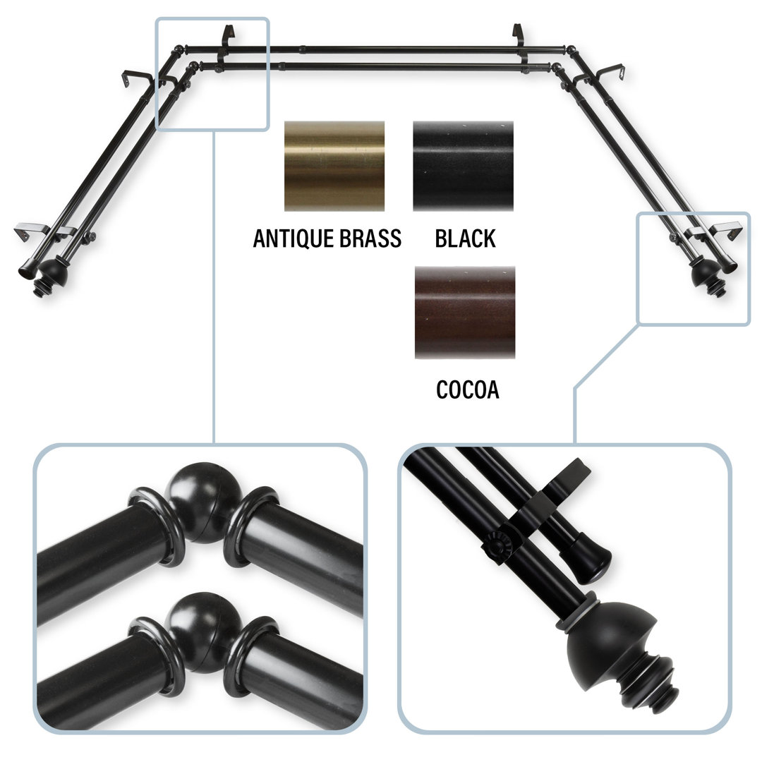 Andreasen Bay Window Double Curtain Rod & Hardware Set Darby Home Co 