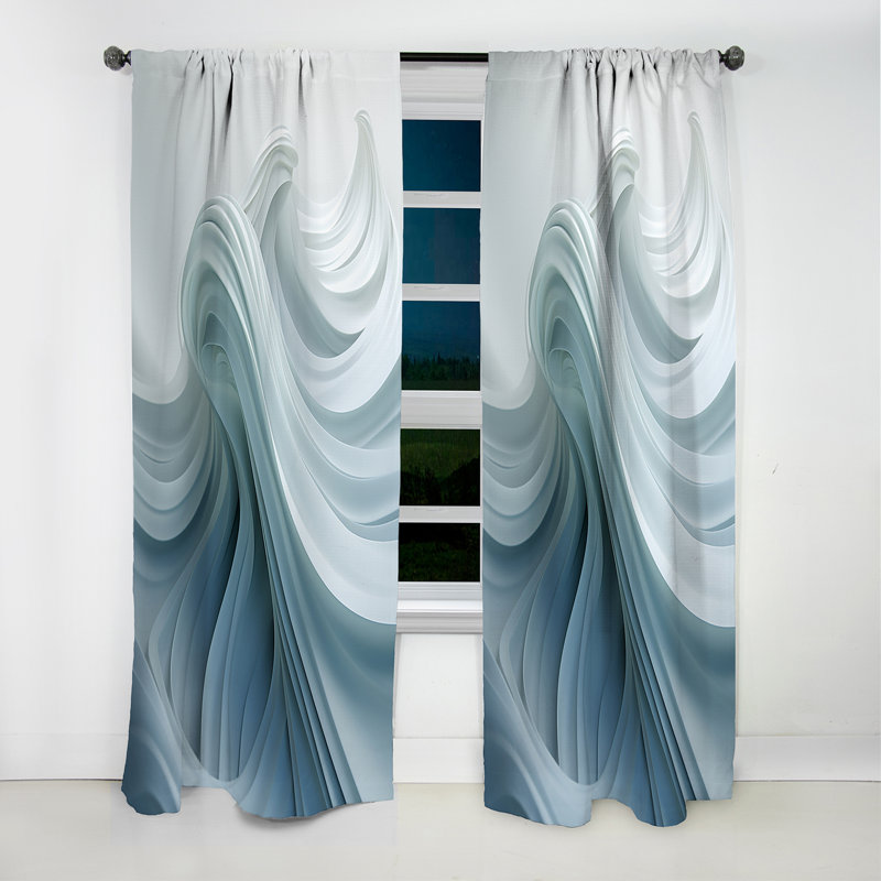 Bondi - Spirals Curtain - Blackout Abstract Curtain - 1 Panels, 52" W x 63" L