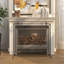 Metal Suspended Grid Single Panel Geometric Fireplace Screen with Bolted Detailing-2037086202