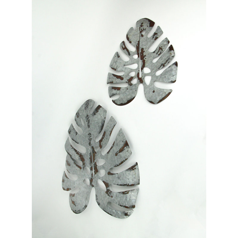 Coastal Plants & Flowers Wall Decor on Metal, Gray