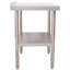 Table de préparation en acier inoxydable robuste avec capacité de 440 lb, 3 réglages de hauteur sous la tablette, contreventement triangulaire pour la durabilité 24 x 30 po Table de travail 330 lb Tablette supérieure 110 lb Espaces multiples