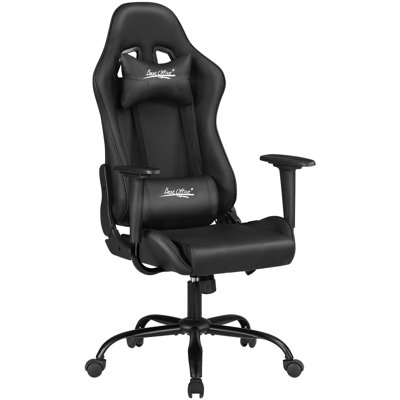 Gaming Chair Office Chair Desk Chair With Lumbar Support Headrest Armrest Task Rolling Swivel Ergonomic E-Sports Adjustable PC Gamer Chair (Blue) by BestOffice