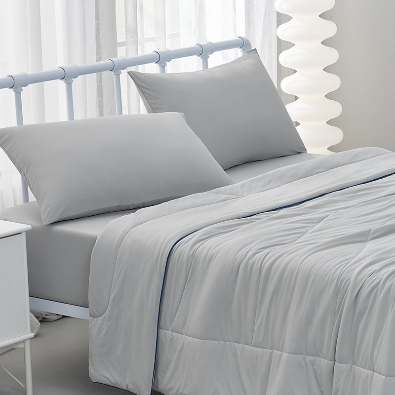 Pillowcase Nylon Knitted, Gray, King Pillow Case