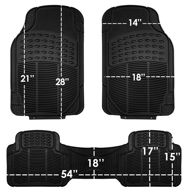 Ensemble de tapis de sol en vinyle antidérapant Anella ClimaProof, Noir