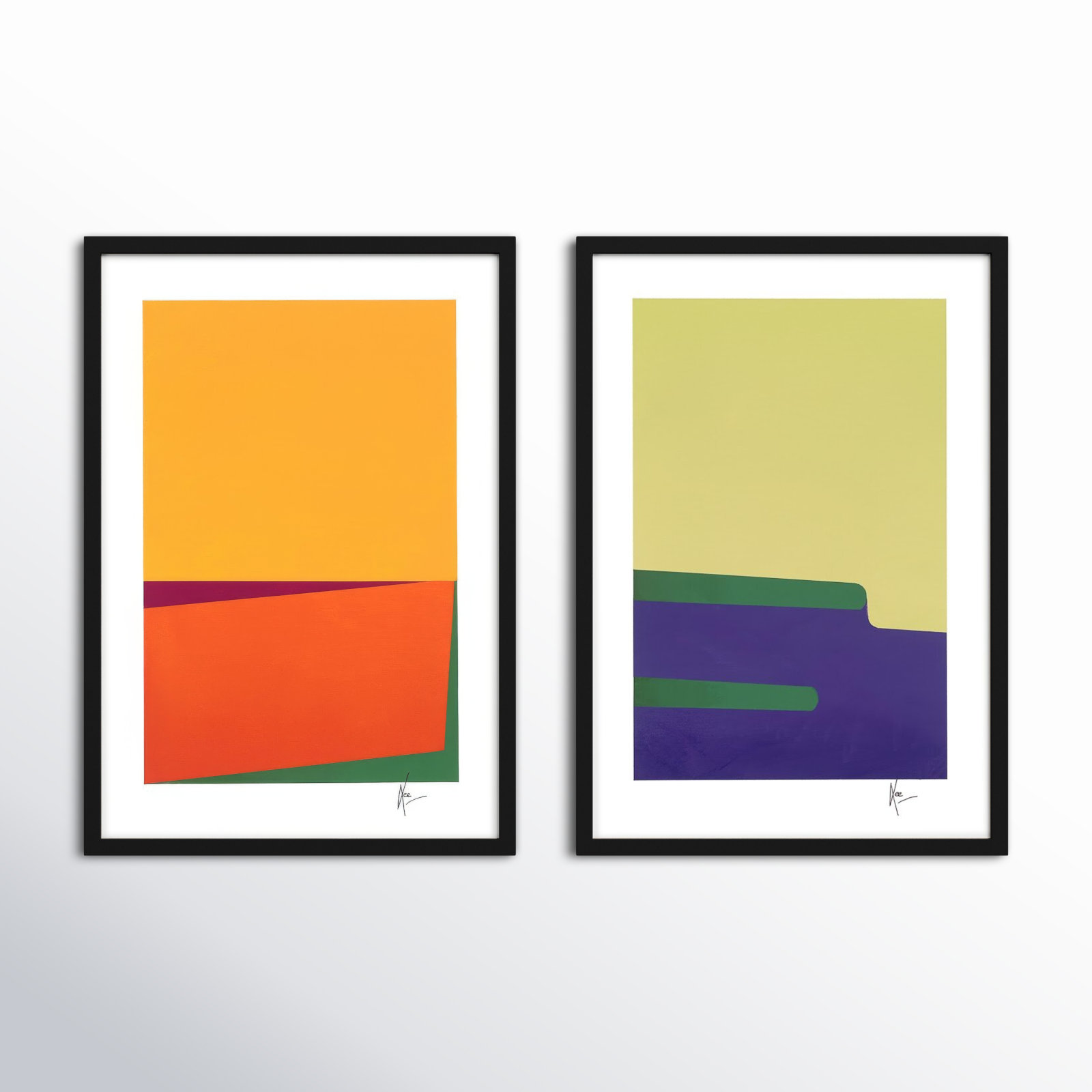 Sahara & Kalahari. Set Of 2 by Lee Lessem, Black, 38" H x 26.5" W x 1.25" D