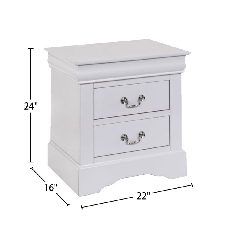Table de chevet 2 tiroirs en pin blanc pour rehausser l'élégance de la chambre avec l'esthétique