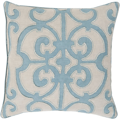 Appliqued Linen Throw Pillow