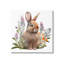 "Brown Bunny with Florals", art mural sur toile par Fab Funky-1091750673