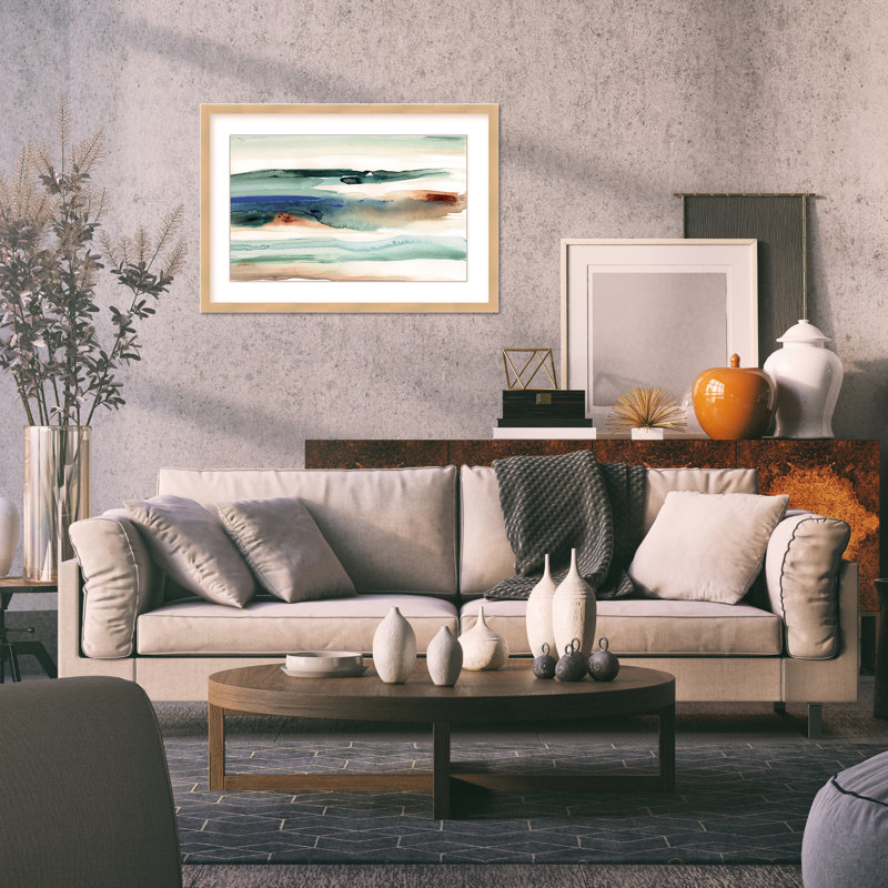 Coastal Retreat Beach Waves Abstract, 24" H x 30" W