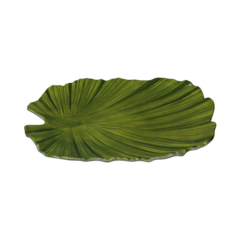Plaque de hors-d’œuvres en mélamine 8 po palm leaf