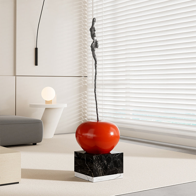 Creative Cherry Glass Fiber Marble Base Floor Ornament