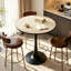 Round Marble Top Metal Base Dining Table-812122793