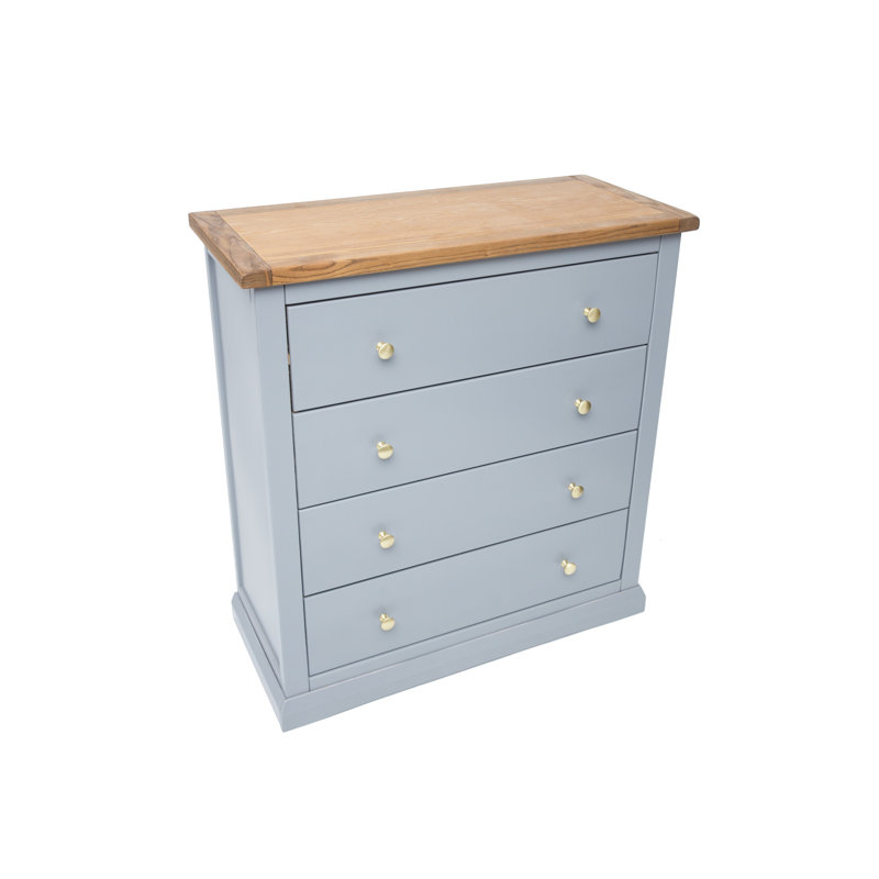 Duran 90cm W 4 - Drawer Chest of Drawers, Grey/Gold