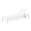 Chaise longue réglable en filet avec base en aluminium légère et roues de transport - Structure blanche mobile