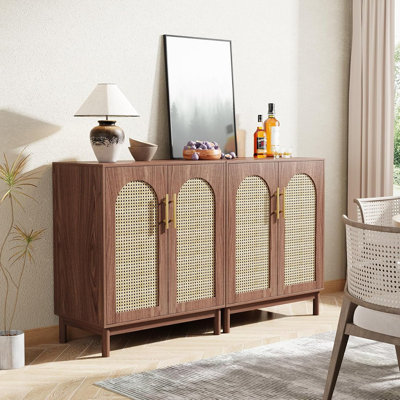 Buffet 59 po avec rangement et bar à café 4 portes 59 po