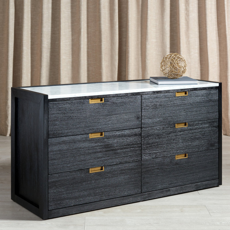 Commode 6 tiroirs Eliane, Noir
