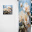Nature morte abstraite blanche et jaune Tarlton - rideau en velours moderne - obscurcissant - 1 panneau-888736076