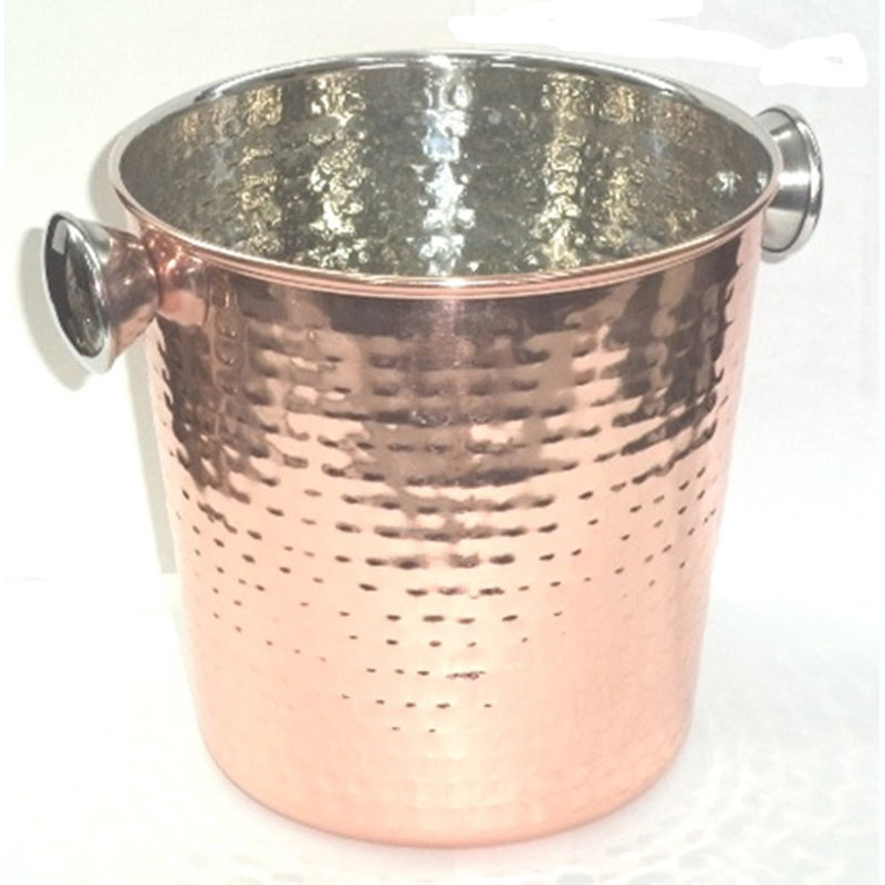 Seau à champagne plaqué cuivre martelé