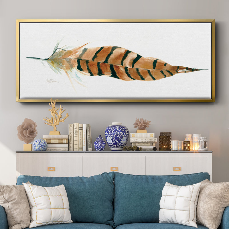 Tail Feather I- Framed Canvas